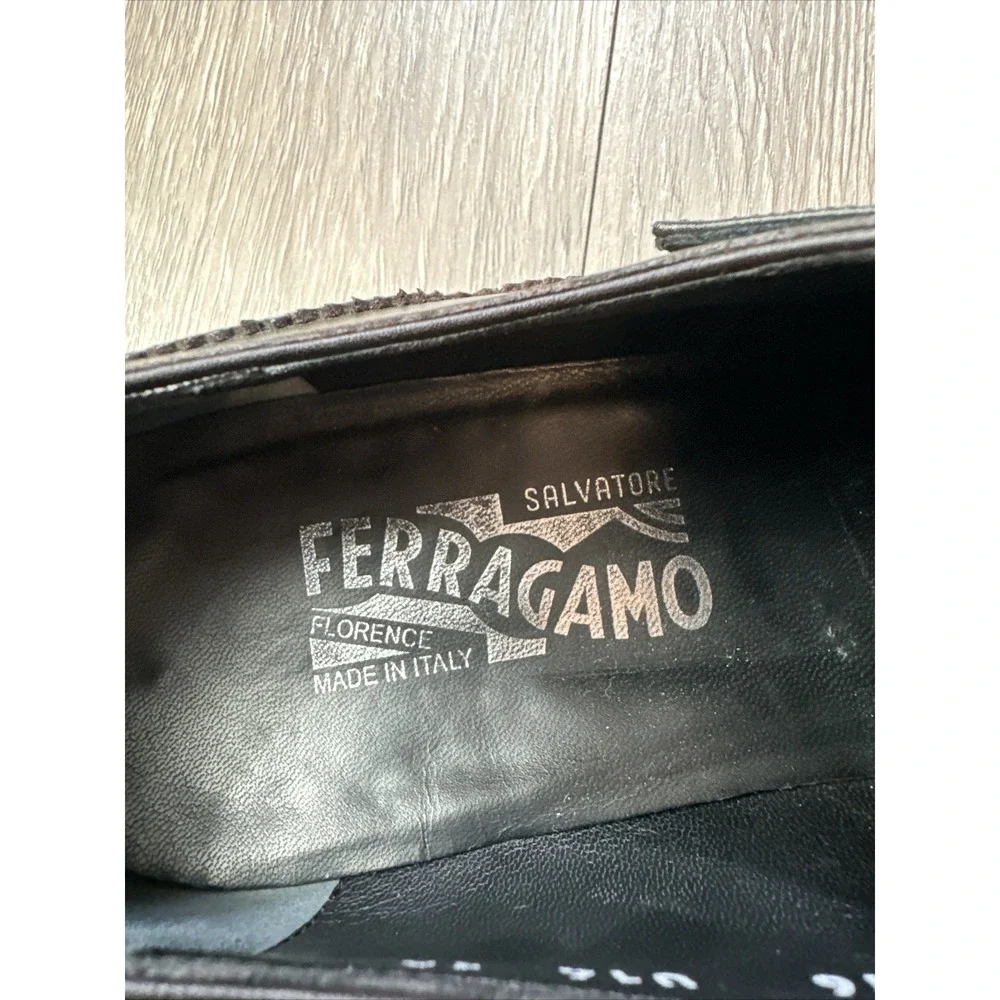 Salvatore Ferragamo Double Monk Strap Derby Oxford Dress Shoes Men's 10 D Italy